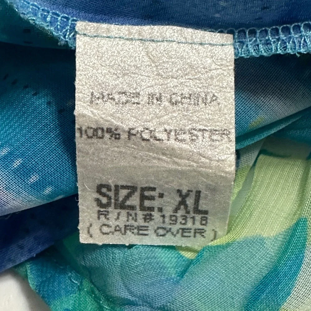 Graff Reversible Floral & Striped Maxi Skirt Vintage Blue Teal Purple Boho XL